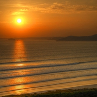 Buy canvas prints of  Sunset from Newgale, Pembrokeshire by Martin Chambers