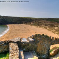 Buy canvas prints of Barafundle Bay by Martin Chambers