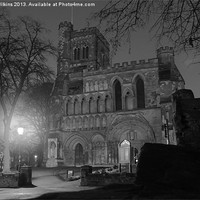 Buy canvas prints of Dunstable Priory, Bedfordshire at Night by David Wilkins