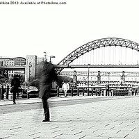 Buy canvas prints of The walk to work, Newcastle by David Wilkins