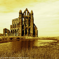 Buy canvas prints of Whitby Abbey in Sepia by Sarah George