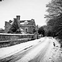 Buy canvas prints of Country house in the snow by Robin East