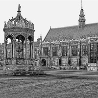Buy canvas prints of Cambridge University in mono by Robin East