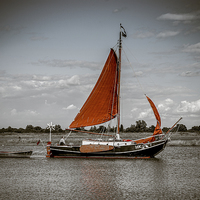 Buy canvas prints of  Old Barge on the River Blackwater by Robin East