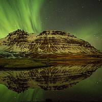 Buy canvas prints of Northern lights near Grundafjordur, Iceland by nigel allison