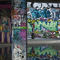 Buy canvas prints of Southbank Reflections by michael perry