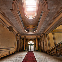 Buy canvas prints of chateau lumiere main hallway. by michael perry