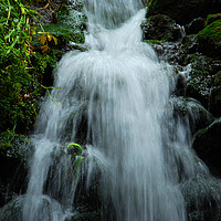Buy canvas prints of Waterfall under the Petit Bot Tearooms by Karen Magee