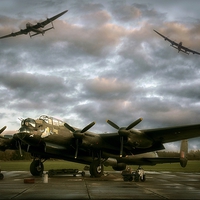 Buy canvas prints of The Avro Lancaster Trio by Jason Green