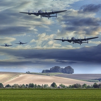 Buy canvas prints of Lancaster Bombers Homeward Bound by Jason Green