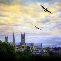 Buy canvas prints of  Lincoln Cathederal Flyby by Jason Green