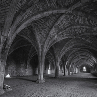 Buy canvas prints of Fountains Abbey. by andrew bagley