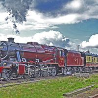Buy canvas prints of Southern Built LMS 8F No 48624 by William Kempster