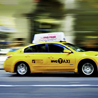 Buy canvas prints of  New York Taxi by Laura Witherden