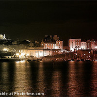 Buy canvas prints of Tenby Harbour at night 1 by stewart oakes