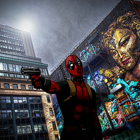 Buy canvas prints of Deadpool in manchester by stewart oakes