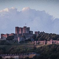 Buy canvas prints of Dover castle in oil by stewart oakes