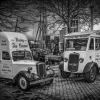 Buy canvas prints of I Scream for ice cream B&W by stewart oakes