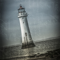 Buy canvas prints of Perch Rock shabby chic 2 New Brighton by stewart oakes