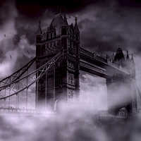 Buy canvas prints of Tower Bridge Purple Haze by stewart oakes