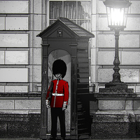 Buy canvas prints of Queens Guard by stewart oakes