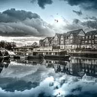 Buy canvas prints of  Northwich Canals - variant by stewart oakes