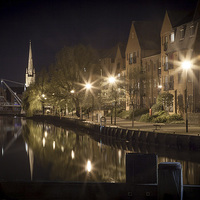 Buy canvas prints of  Riverside, Norwich at Night by Howie Marsh