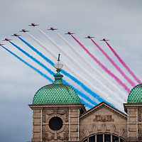 Buy canvas prints of Red Arrows over Great Yarmouth by Howie Marsh