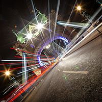 Buy canvas prints of Tower Bridge Light Trails by Howie Marsh