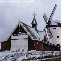 Buy canvas prints of Windmill in the Snow by Andrew Rotherham