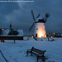 Buy canvas prints of Snowy Lytham Windmill by Andrew Rotherham