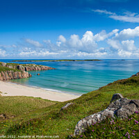 Buy canvas prints of Sunny Sango Sands beach, near Durness, Ross-shire, by Louise Bellin