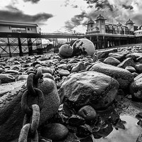 Buy canvas prints of Penarth Pier on the rocks by Rob Jones