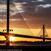 Buy canvas prints of Sunset from the Mersey Gateway Bridge by Paul Madden