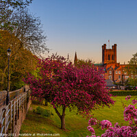 Buy canvas prints of Chester city walls and cathedral by Paul Madden