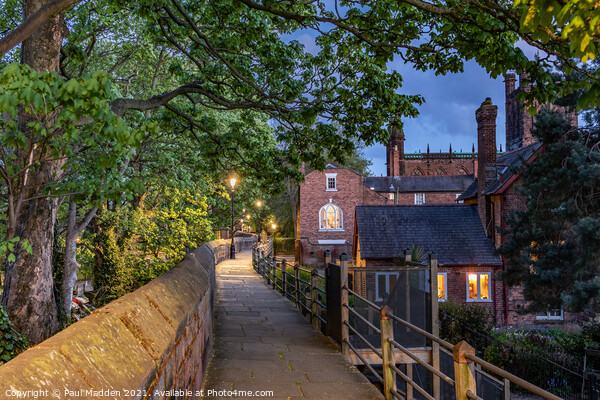 Chester city walls at dusk. Picture Board by Paul Madden