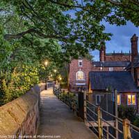 Buy canvas prints of Chester city walls at dusk. by Paul Madden