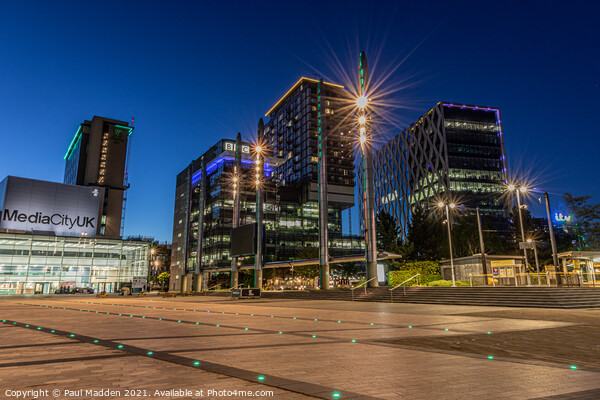 Media City at Night Picture Board by Paul Madden