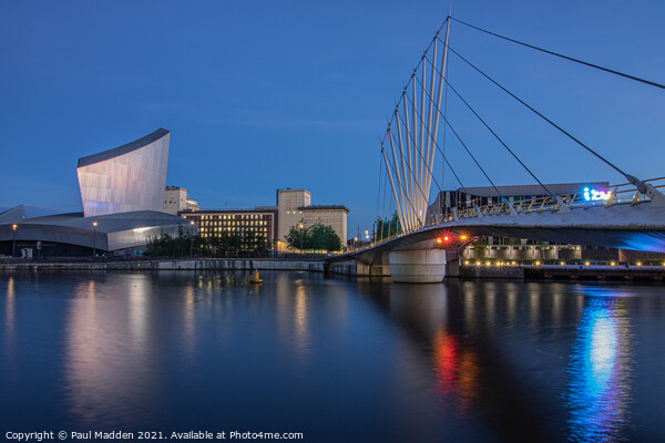 Media City Bridge and Imperial War Museum Picture Board by Paul Madden