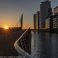 Buy canvas prints of Salford Quays media city sunset by Paul Madden