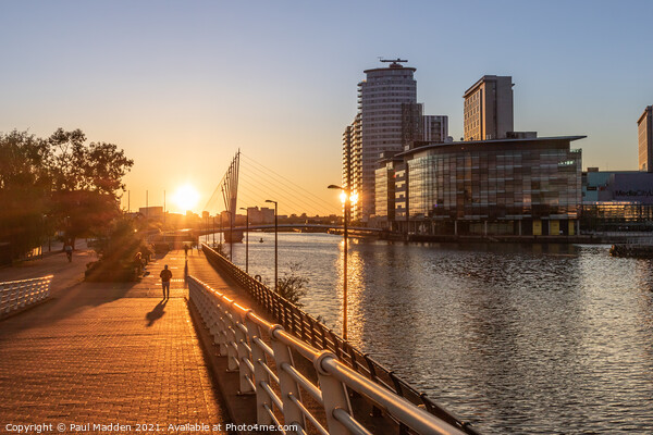 Salford Quays Sunset Picture Board by Paul Madden