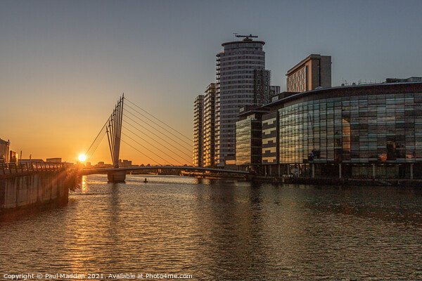 Sunset at Salford Quays Picture Board by Paul Madden