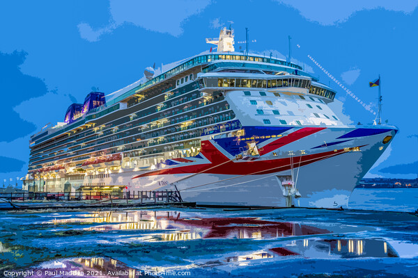 Britannia Cruise Ship Picture Board by Paul Madden
