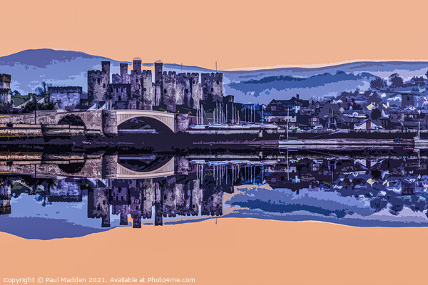 Conwy castle after sunset Picture Board by Paul Madden