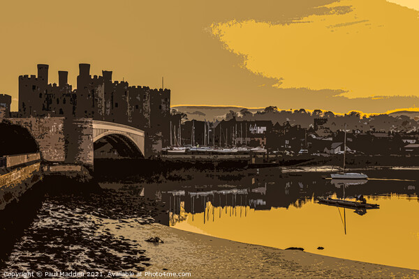 Conwy castle and harbour Picture Board by Paul Madden