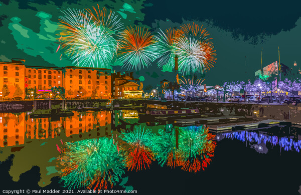 Fireworks at the Albert Dock Picture Board by Paul Madden