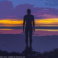 Buy canvas prints of Iron man and purple sky by Paul Madden