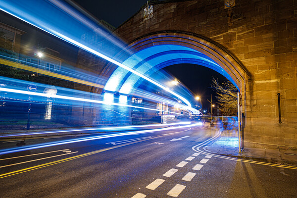 Long exposure of a bus in Chester Picture Board by Paul Madden