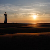 Buy canvas prints of New Brighton Lighthouse Sunset by Paul Madden