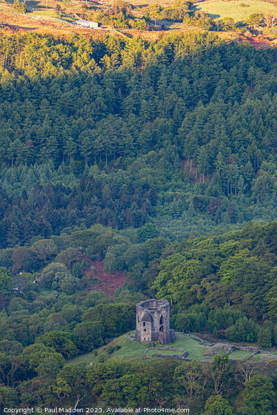Dolbadarn Castle in the morning seen from Llyn Per Picture Board by Paul Madden